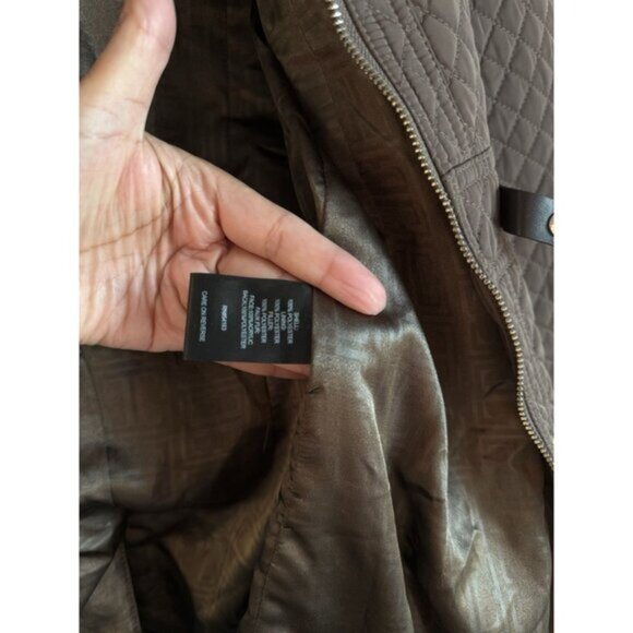 Ivanka Trump Women’s Brown Faux Fur Full Zip Quilted Hooded‎ Jacket Size Medium - Picture 9 of 15